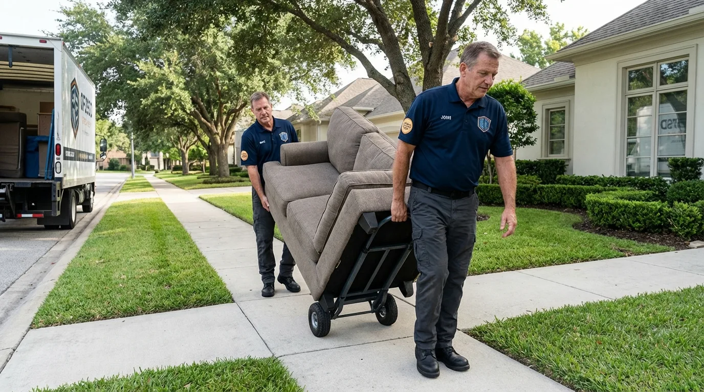 Local residential moving crew loading furniture in Keego Harbor, MI